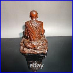 Vintage wooden buddha zen chinese antique carvings wood carved boxwood Figurines