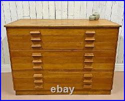 Vtg Artists Plan Chest Drawers Danish Mid Map Sideboard Luxe Cupboard Studio