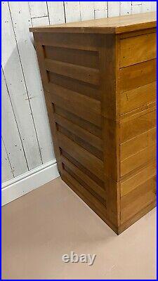 Vtg Artists Plan Chest Drawers Danish Mid Map Sideboard Luxe Cupboard Studio