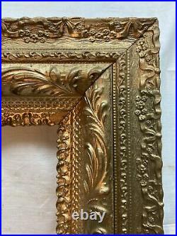 Vtg LARGE Victorian Style ORNATE Wood And Chalk Design 20x16Frame NO GLASS