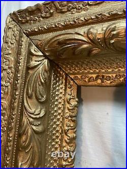 Vtg LARGE Victorian Style ORNATE Wood And Chalk Design 20x16Frame NO GLASS