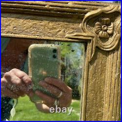 Vtg ORNATE 1920-30s BUFFET Triple Three Mirror Barbola Wood Gold Frame