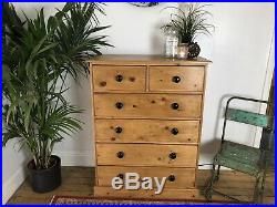 Wonderful Vintage Old Pine Chest Of Drawers / Sideboard/ Dresser