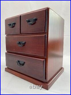 Wood Box Japanese antique vintage storage Chest drawers cabinet