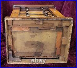 Wood vintage Victorian antique apprentice piece chest box