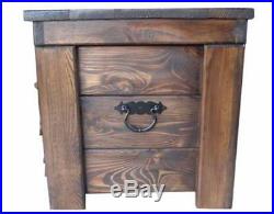 Wooden Blanket Box Coffee Table Trunk Vintage Chest Wooden Ottoman Toy Box