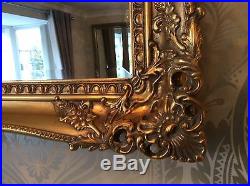 X LARGE Antique GOLD Shabby Chic Ornate Decorative Wall Mirror Rococco Vintage
