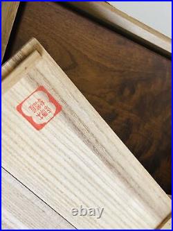 Y4168 BOX wood Suzuri case signed Japan antique vintage storage interior decor